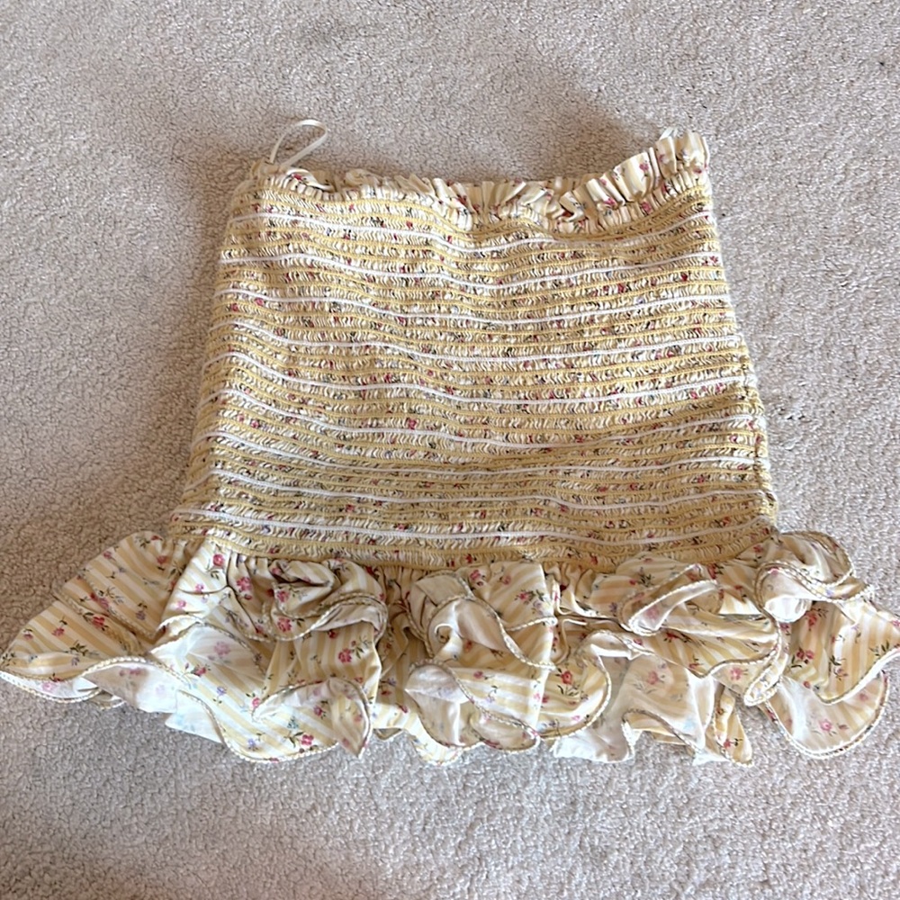 Petersyn smocked floral yellow skirt
